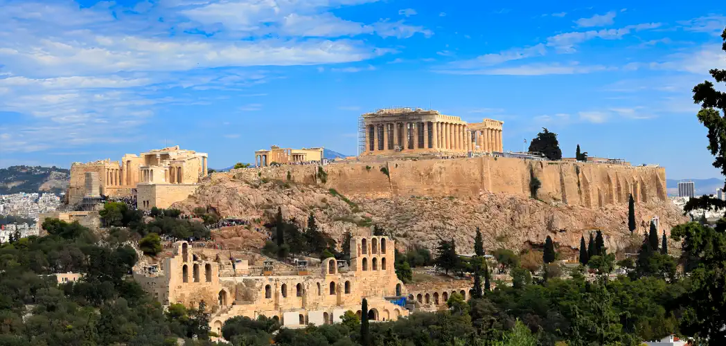 Greece, Athens, Acropolis from Philopappos Hill