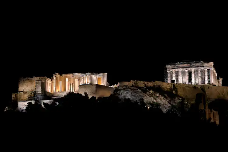 Greece, Athens, Acropolis at night