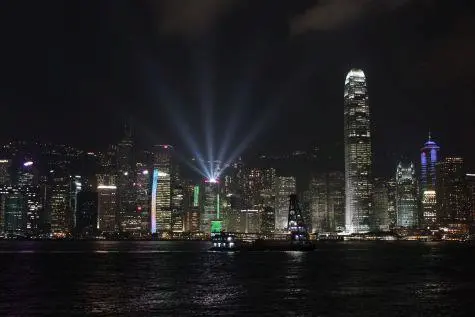 China, Hong Kong at night