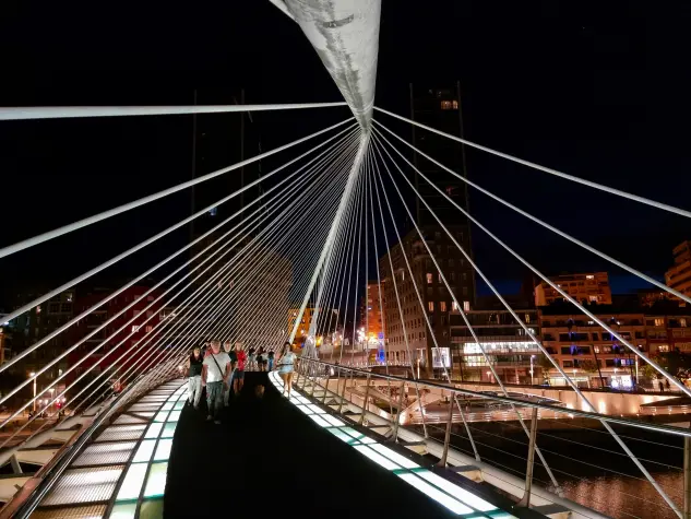 Spain, Bilbao, Zubizuri bridge