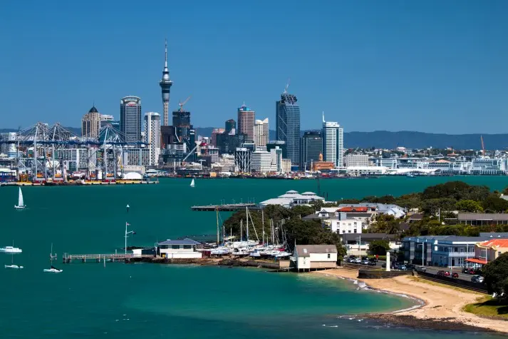 New Zealand, Auckland, Harbour skyline