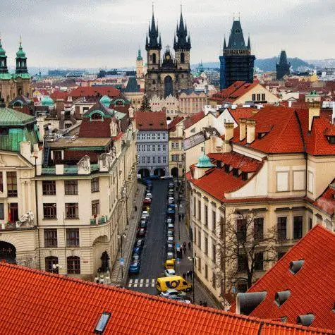 Czechia, Prague, City roofscape