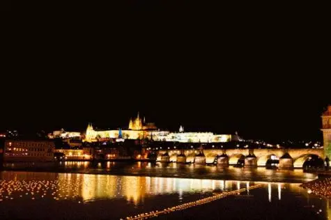 Czechia, Prague, Prague Castle at night