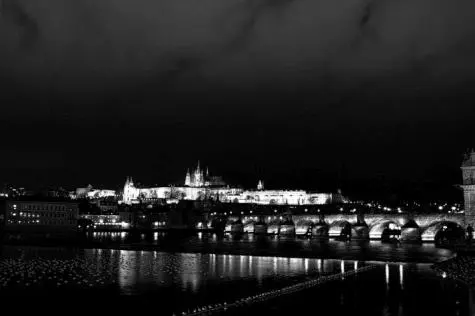 Czechia, Prague, Prague Castle at night