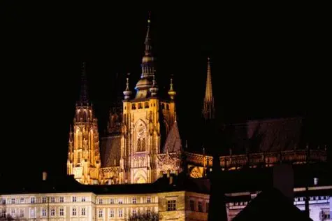 Czechia, Prague, Prague Castle at night