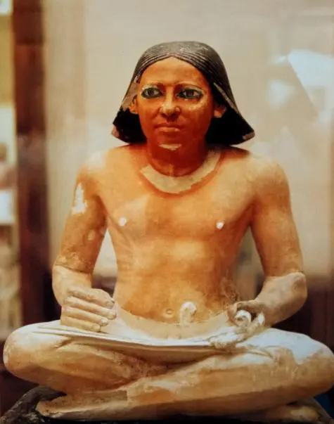 Egypt, Cairo Museum, Egyptian scribe sculpture