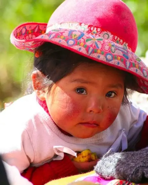 Peru, Puno, Uru people. Floating village Lake Titicaca