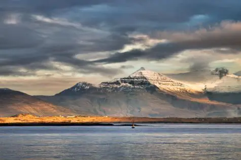 Iceland, Reykjavik, View over the bay