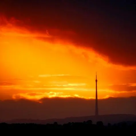 Yorkshire, Emley Moor, Sunset