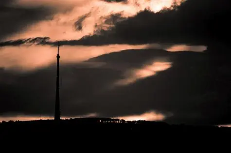 Yorkshire, Wakefield, Emley Moor sunset