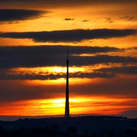 Yorkshire, Emley Moor, Sunset
