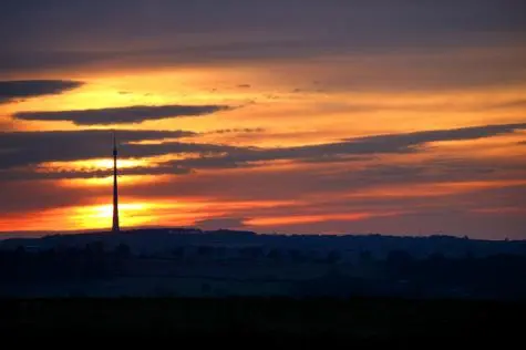 Yorkshire, Emley Moor, Sunset