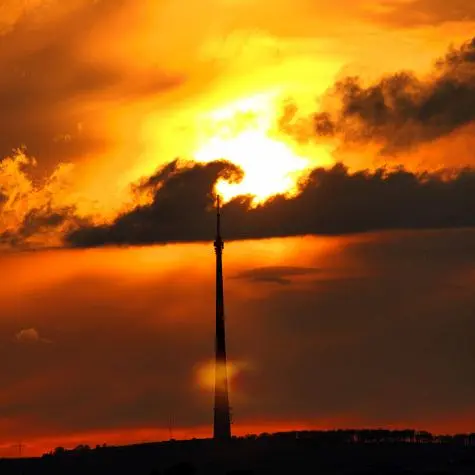 Yorkshire, Emley Moor, Sunset