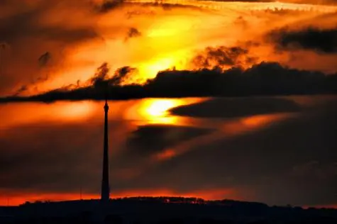 Yorkshire, Emley Moor, Sunset