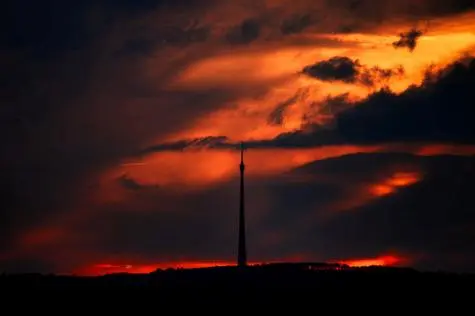 Yorkshire, Emley Moor, Sunset