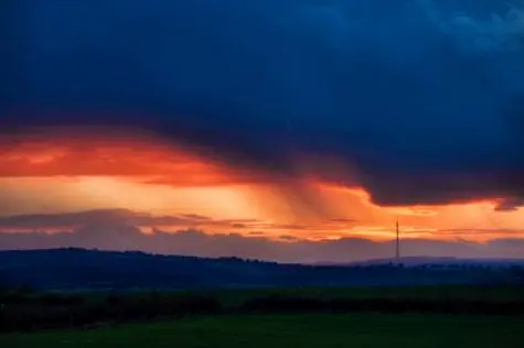 Yorkshire, Emley Moor, Sunset