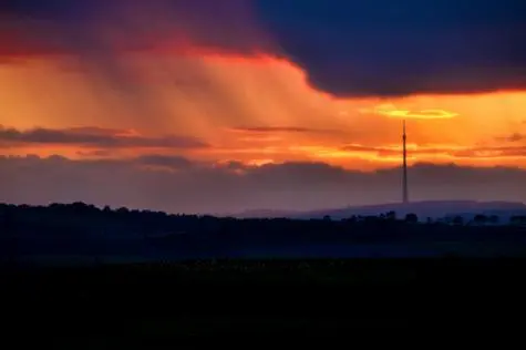 Yorkshire, Emley Moor, Sunset