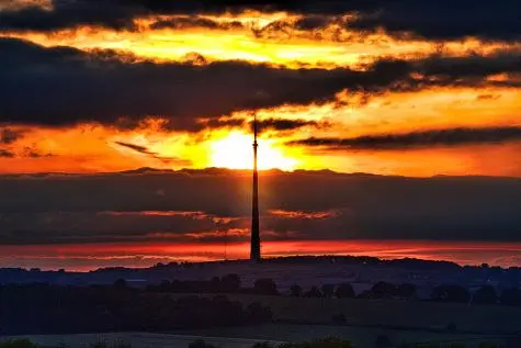 Yorkshire, Emley Moor, Sunset