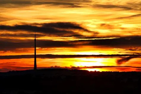 Yorkshire, Emley Moor, Sunset
