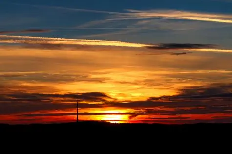 Yorkshire, Emley Moor, Sunset