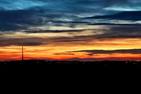 Yorkshire, Emley Moor, Sunset