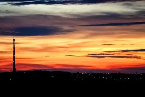 Yorkshire, Emley Moor, Sunset