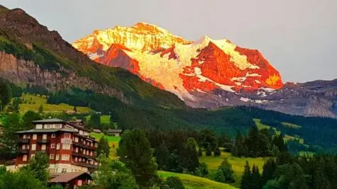 Switzerland, Wengen, Sunset