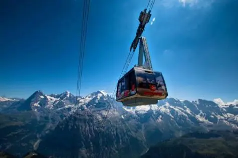 Switzerland, Murren, Piz Gloria cable car, Schilthorn