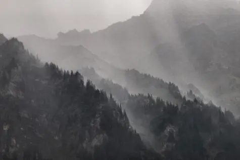 Switzerland, Wengen, Rain storm