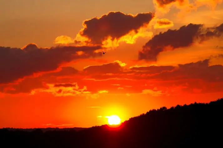 Yorkshire, Emley Moor, Sunset