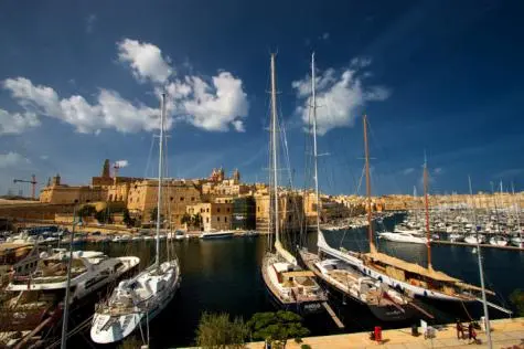 Malta, Valletta, Yacht masts, Grand Harbour