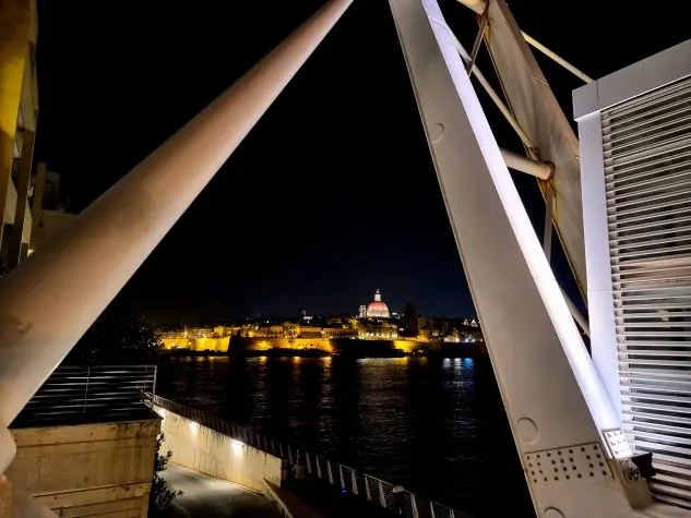 Malta, Valletta, Waterfront at night