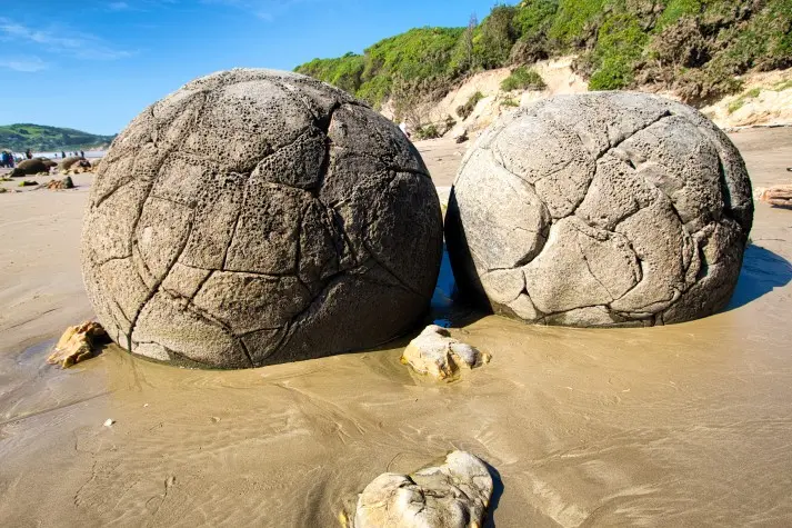 New Zealand, Moeraki, Boulders beach