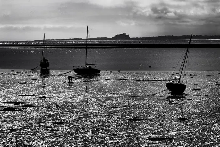 Northumbria, Holy Island, Harbour, Lindisfarne