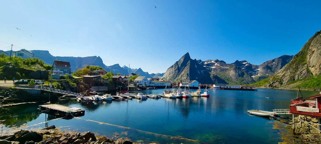 Norway, Hamnoy, Fishing village