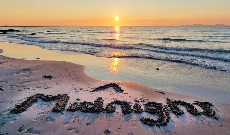 Norway, Vinjestranda, Midnight sun, Gimsoy beach