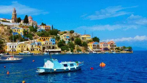 Greece, Rhodes, Symi Harbour